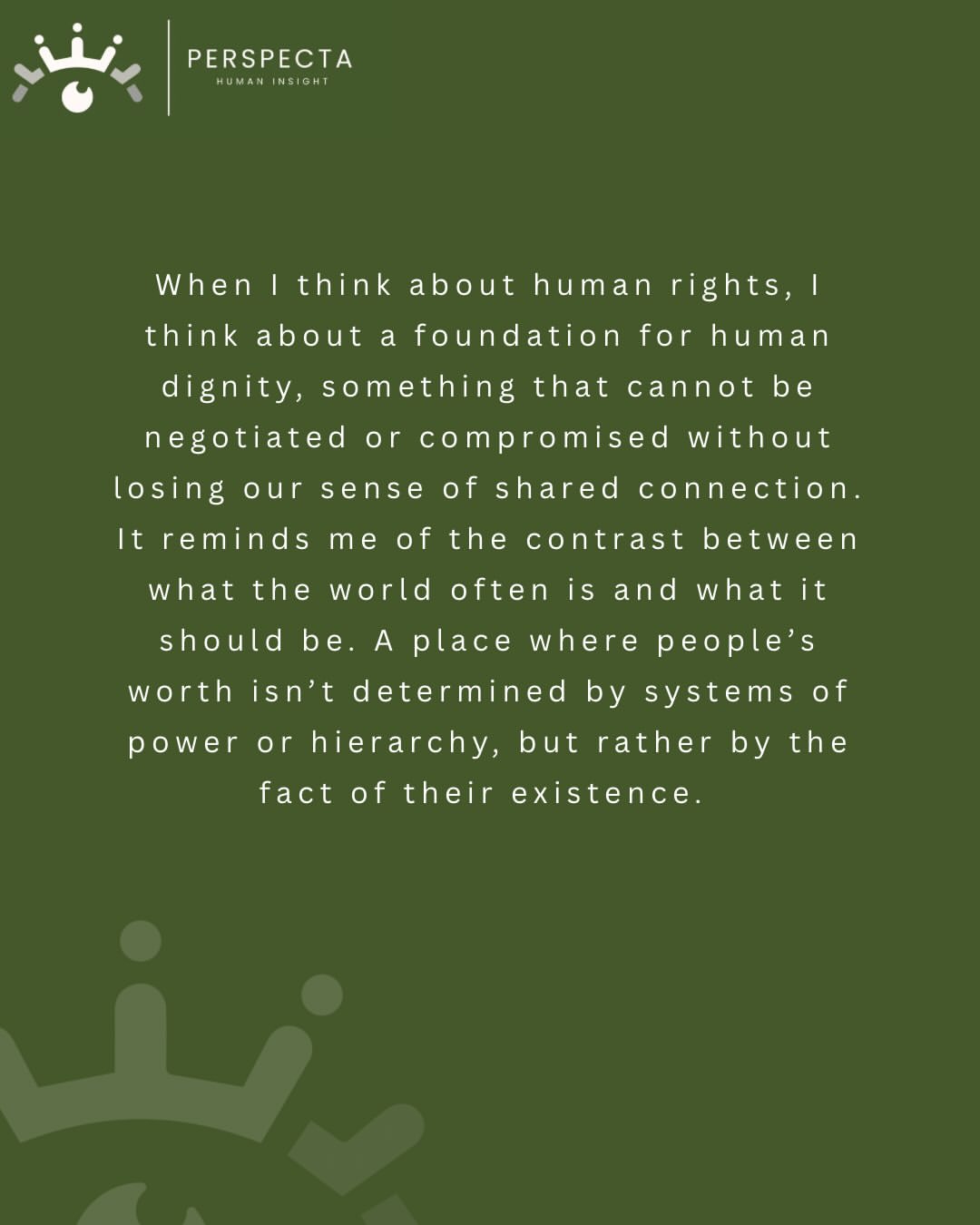 Instagram post: human rights are a foundation for human dignity.